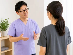 施術後の状態を確認します